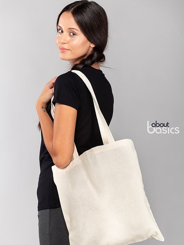 Τσάντα αγοράς με μακριά χερούλια About Basics Crown με εκτύπωση